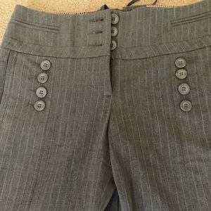 Anthropologie Chic Gray Pinstripe Wide Leg Pants